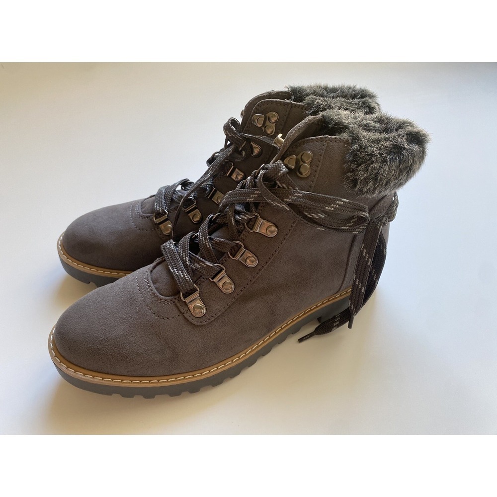 A.N.A. A New Approach Boots Womens 9 Nelson Shearling Winter Ankle Boot Grey